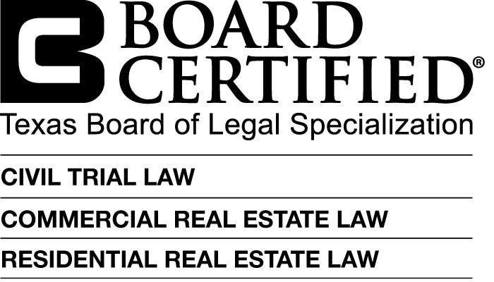 Credential logo for Board Certified in Civil Trial Law, Commercial Real Estate Law, Residential Real Estate Law - Texas Board of Legal Specialization